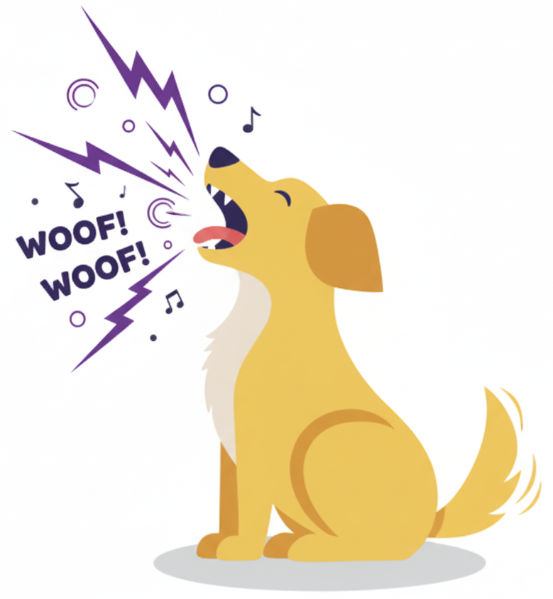 illustration d'un chien qui jappe